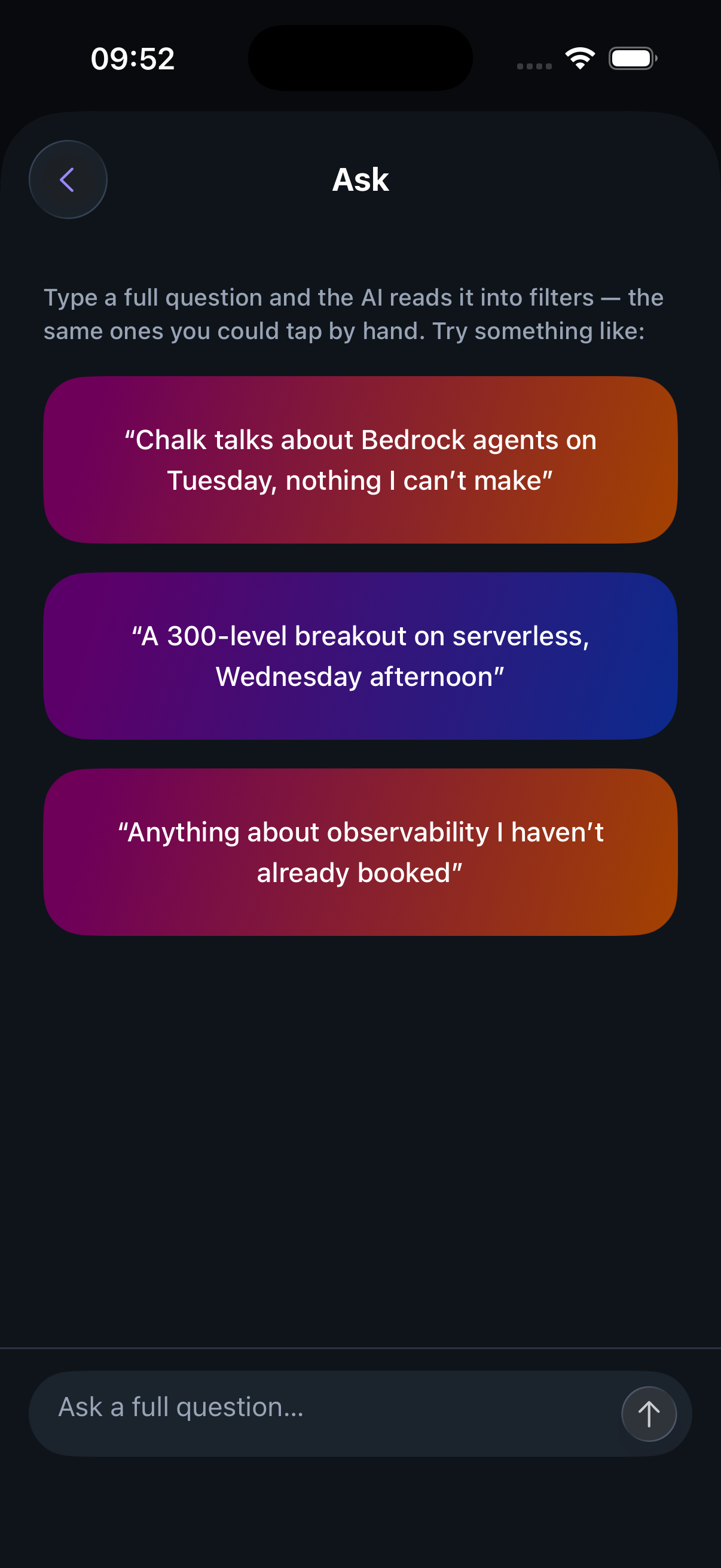 Ask: a sentence about data talks becomes filters you can see